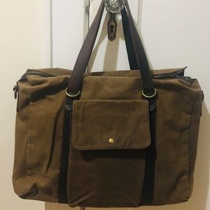 Canvas-leather weekend bag